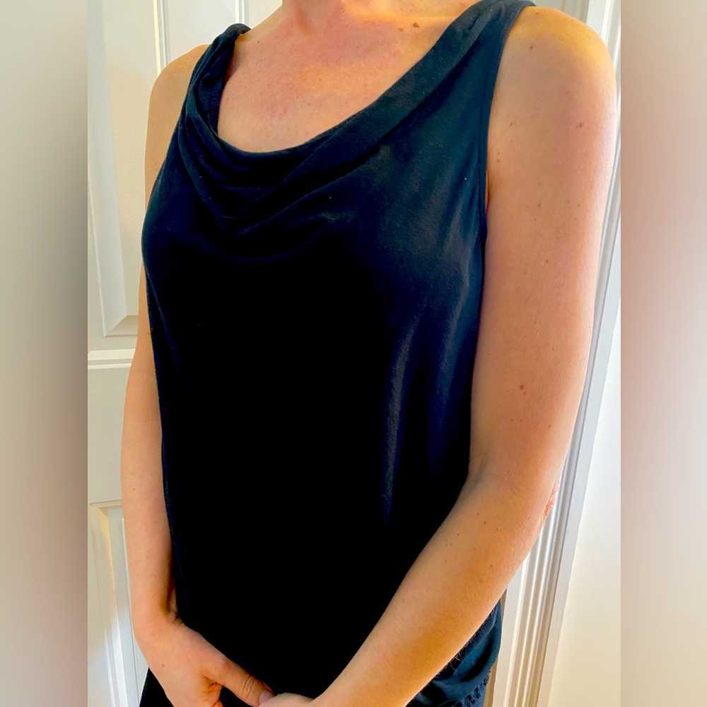 Gap black cowl neck sleeveless top.
